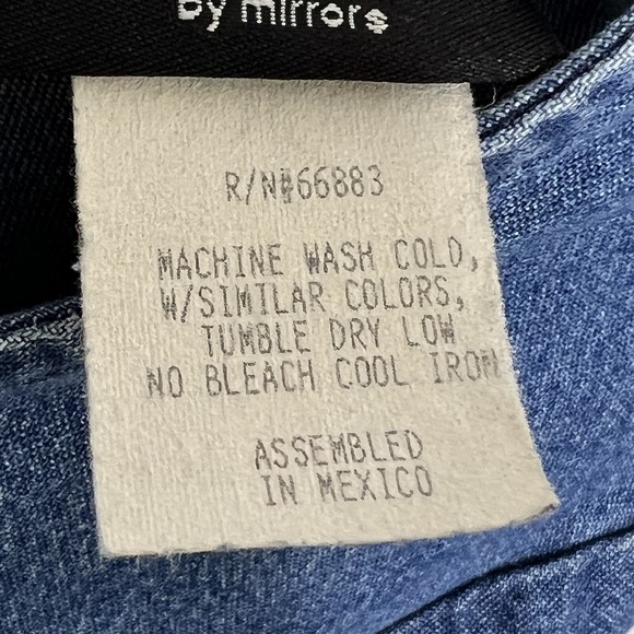 Vintage 80s 90s Denim Dress Sz‎ 10 Blue Empire Waist Zip Tie Back 100% Cotton - Picture 9 of 9